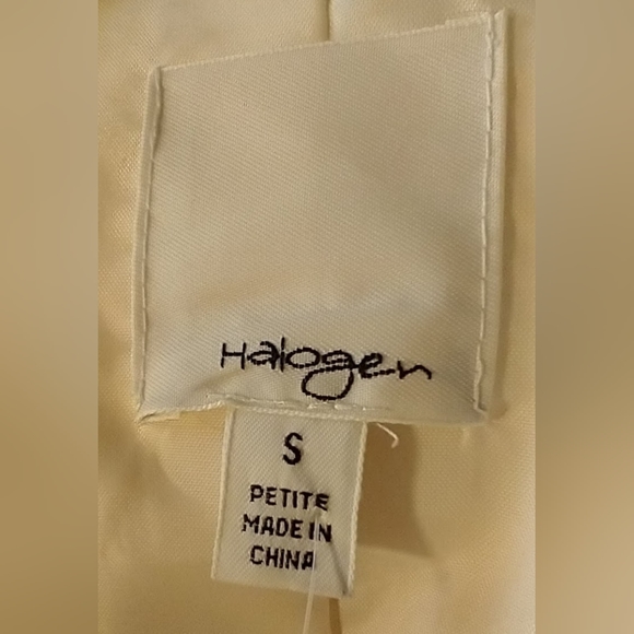 Halogen ivory with gold throughout button down jacket blazer sz S - Picture 4 of 11